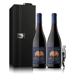 法国原瓶进口卡斯维拉干红葡萄酒(双支皮盒套装）750ml*2