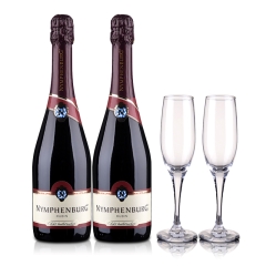 德国侬芬堡红宝石起泡葡萄酒750ml（双瓶套装）+2支香槟杯